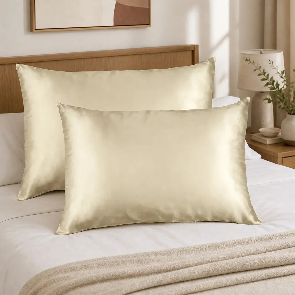 Champagne Mulberry Silk Pillowcase Twin Pack 51x76cm