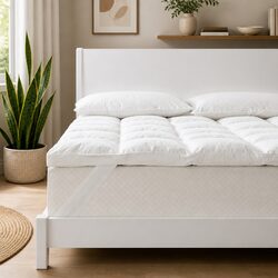 Premium King Duck Feather Down Mattress Topper 1800GSM