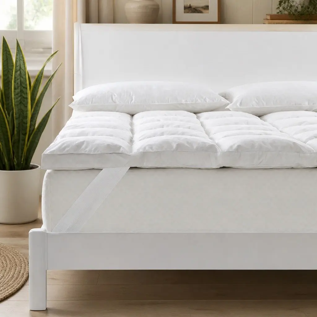 Duck Feather Down Mattress Topper Single 1800GSM