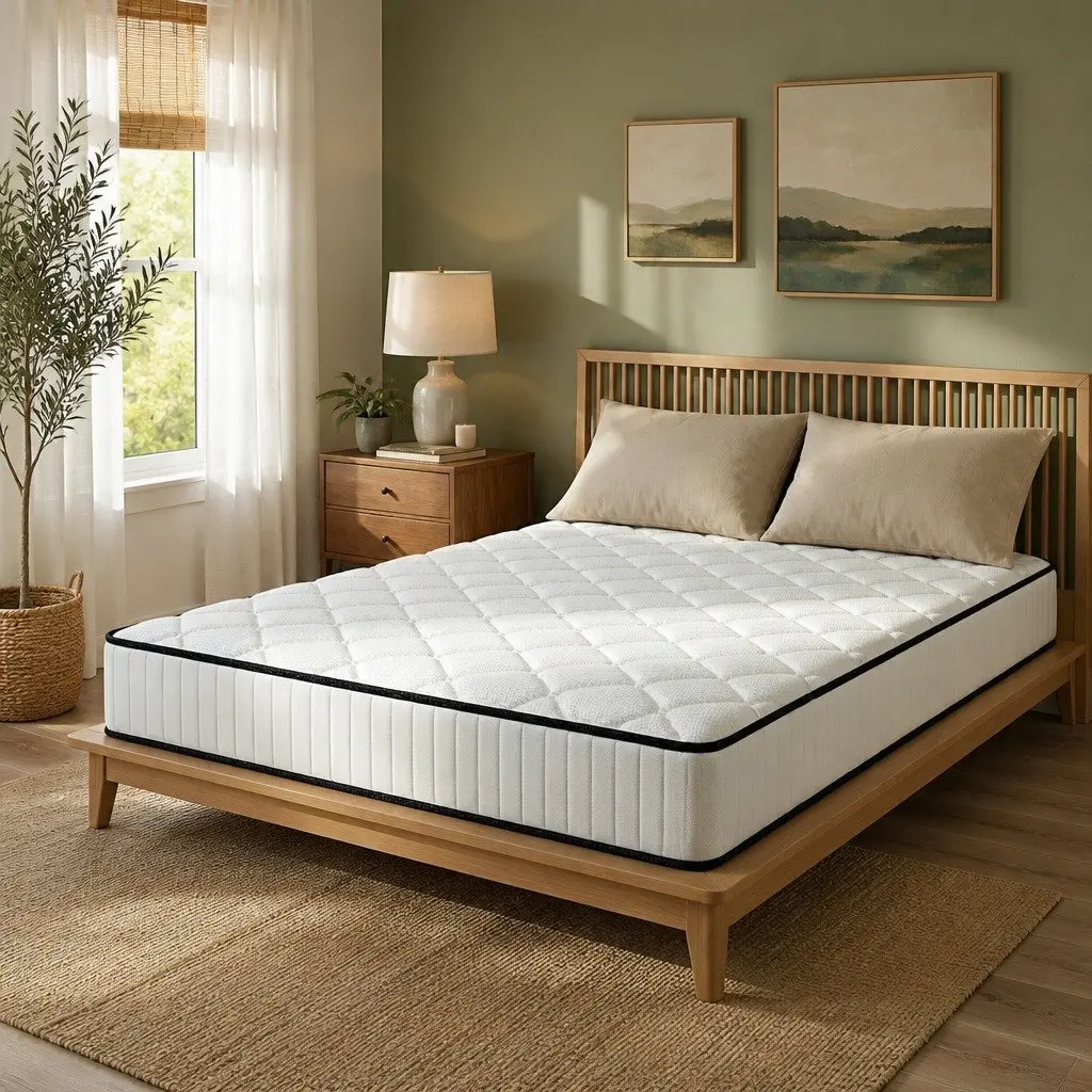 King Mattress Bonnell Spring 5-Zone Pressure Relief Foam Support 183cm White