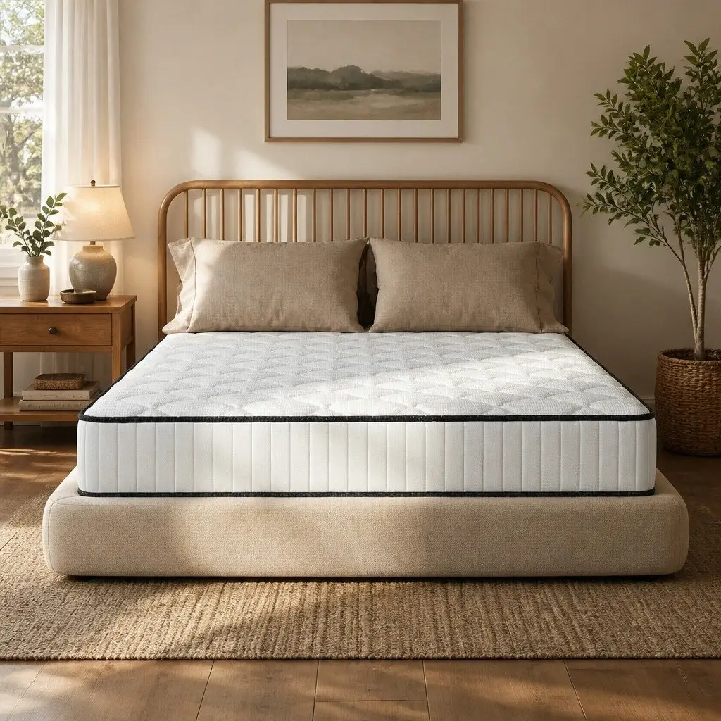 King Mattress Bonnell Spring 5-Zone Pressure Relief Foam Support 183cm White