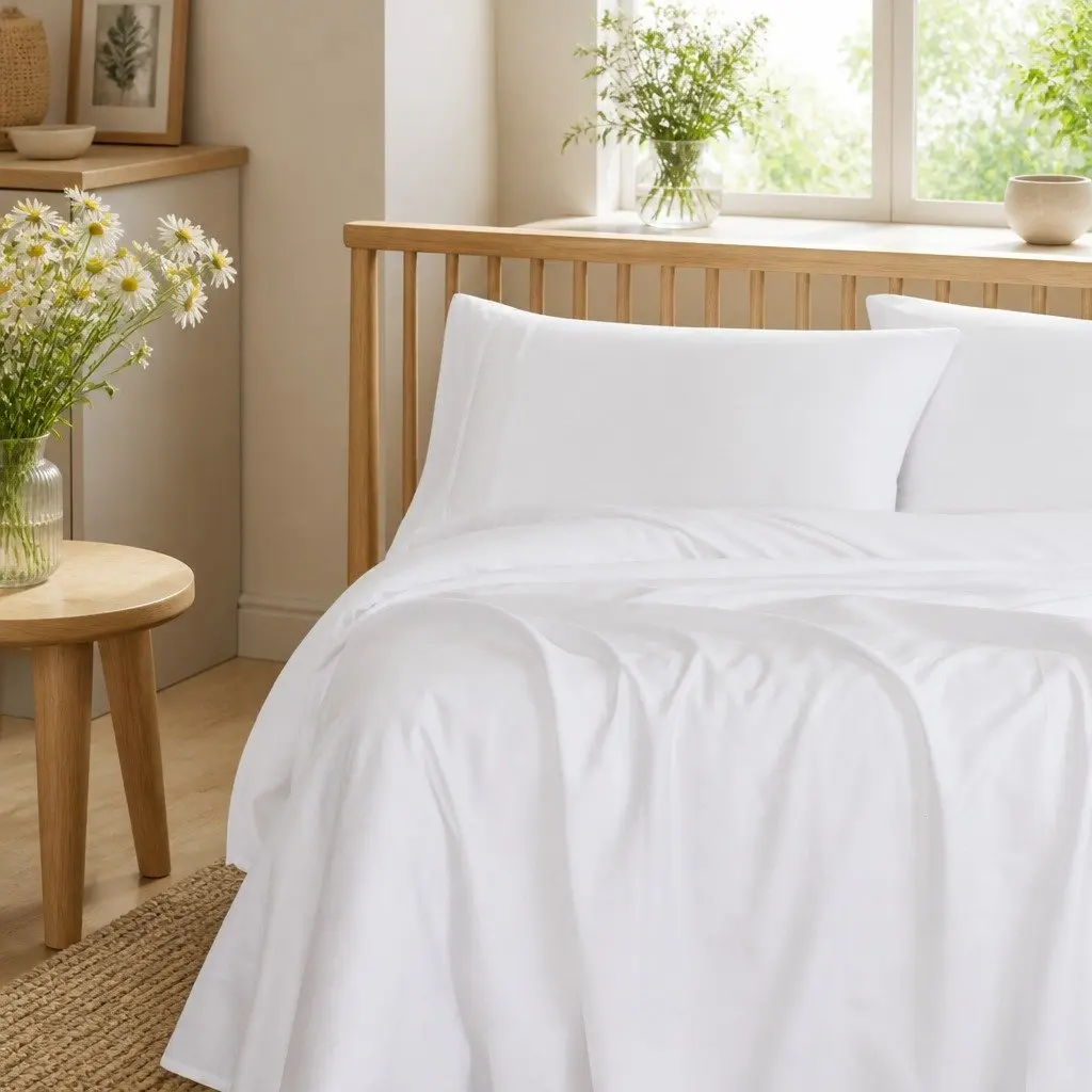 Queen Bamboo Cotton Sheet Set 1000TC White