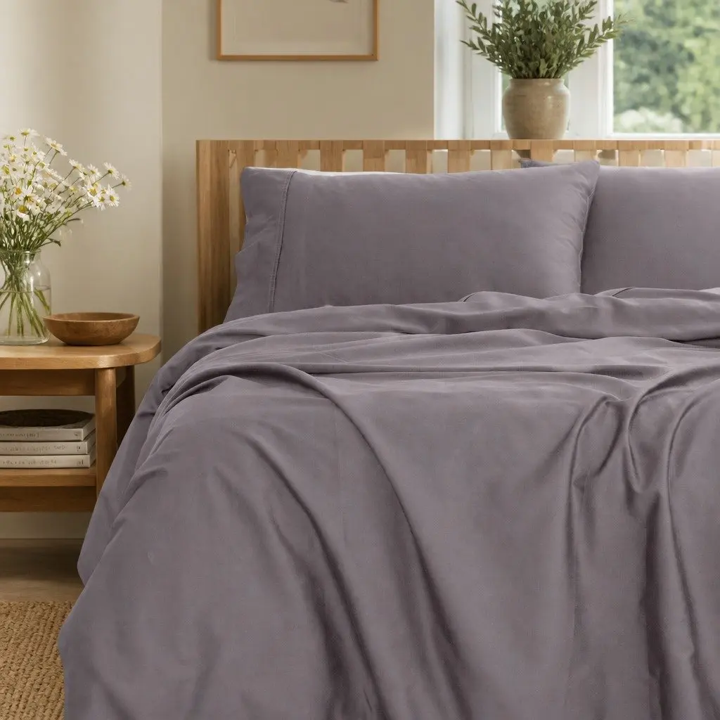Queen Sheet Set with 1000TC Bamboo Cotton Comfort