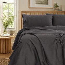 Premium King Bamboo Cotton Sheet Set 1000TC Pewter