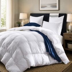 Premium Goose Feather Down Quilt 500GSM Cotton Cover