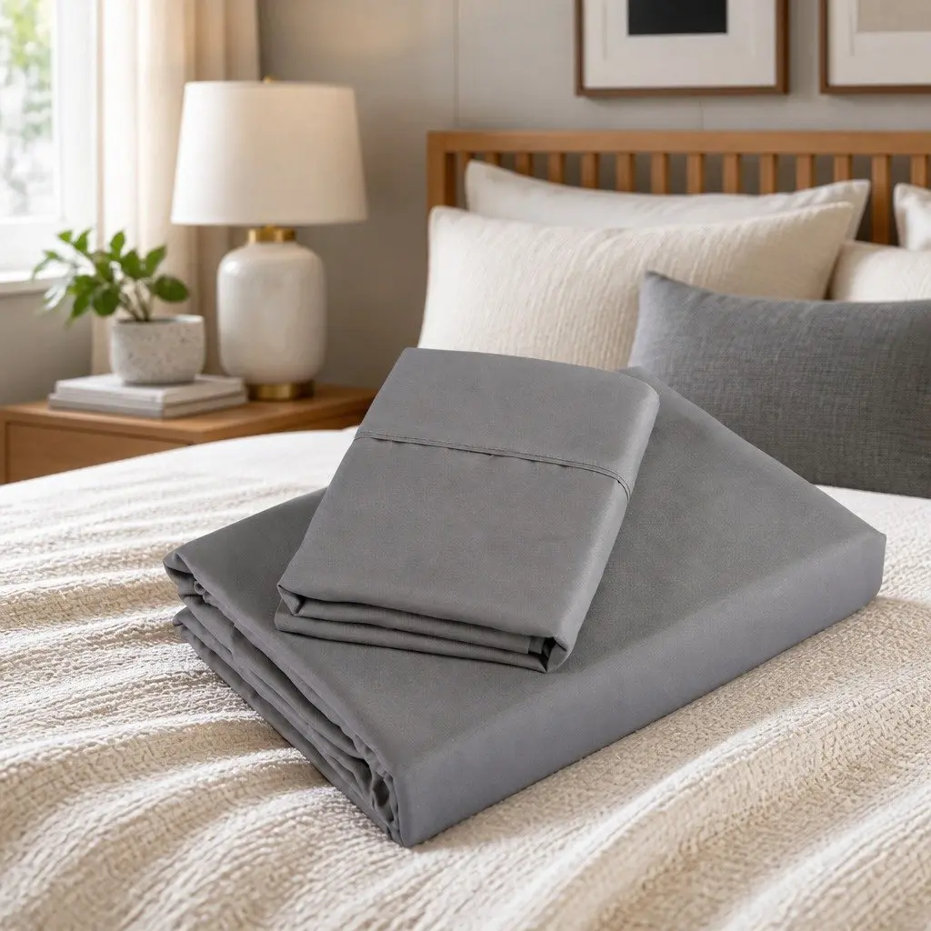 4-Piece Double Bed Sheet Set 1200TC Satin Weave