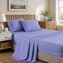 Luxury Queen Bamboo Cooling Sheet Set 2000TC - Mid Blue