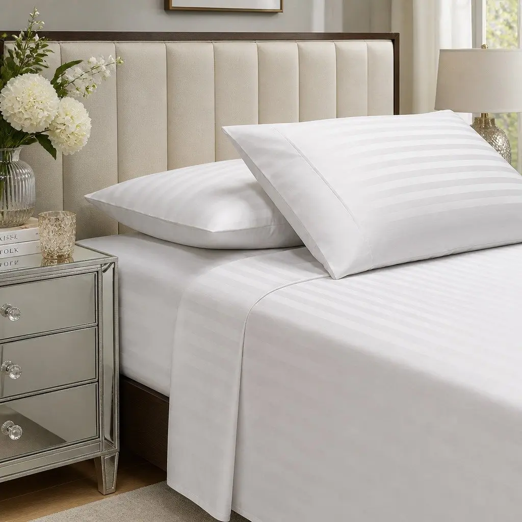 King Damask Stripe 1200 Thread Count Sateen Sheet Set