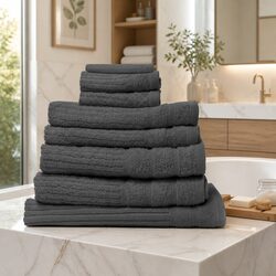 Egyptian Cotton 600 GSM 8 Piece Towel Pack Bath Hand Face Towels Bath Mat