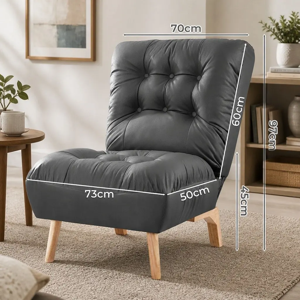 Grey Accent Recliner Chair with Adjustable Backrest