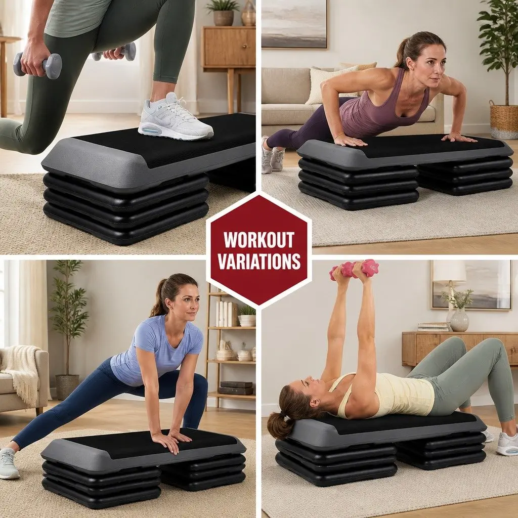 Aerobic Stepper Adjustable EVA 110cm Black Grey