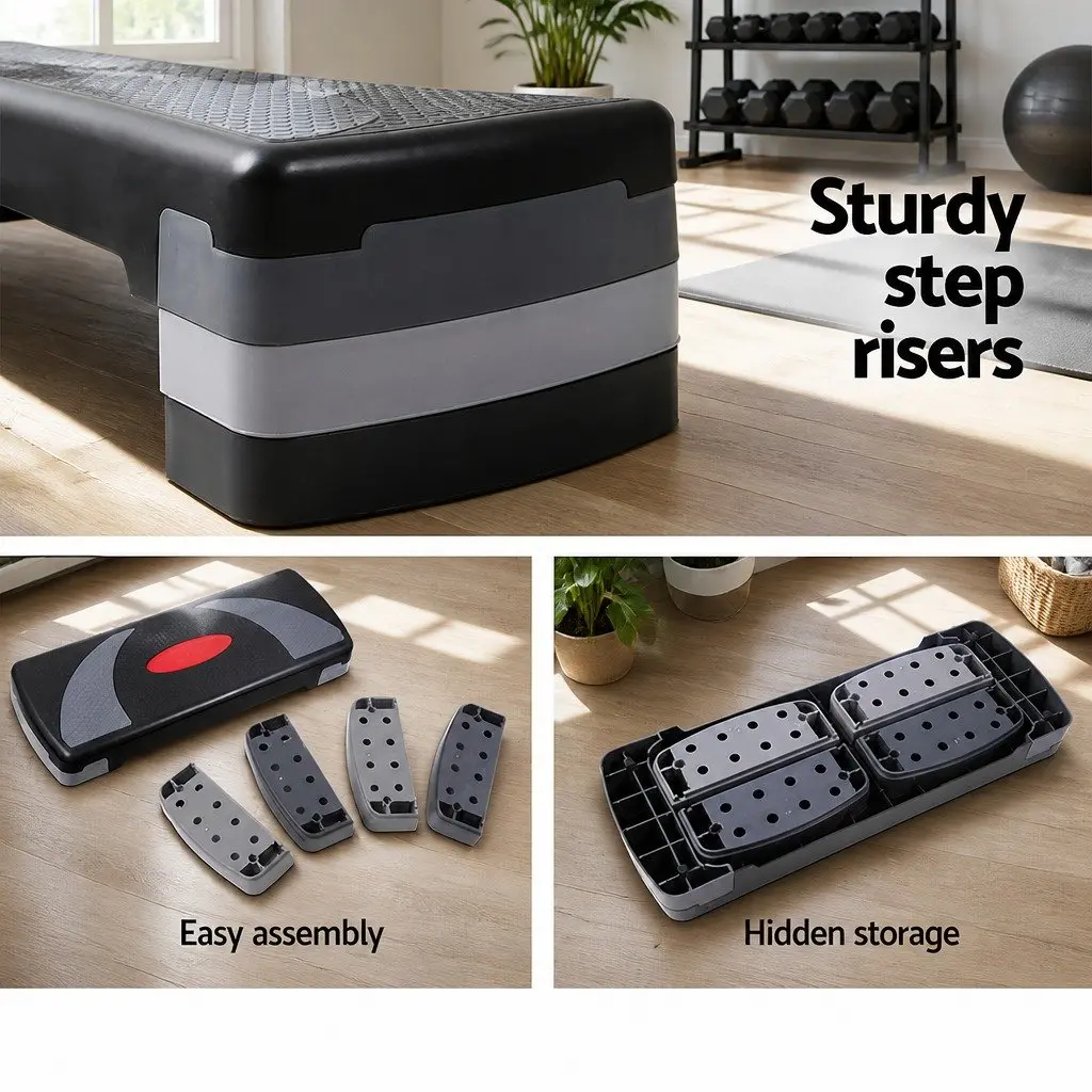 Adjustable Aerobic Step Exercise Stepper for Home Fitness