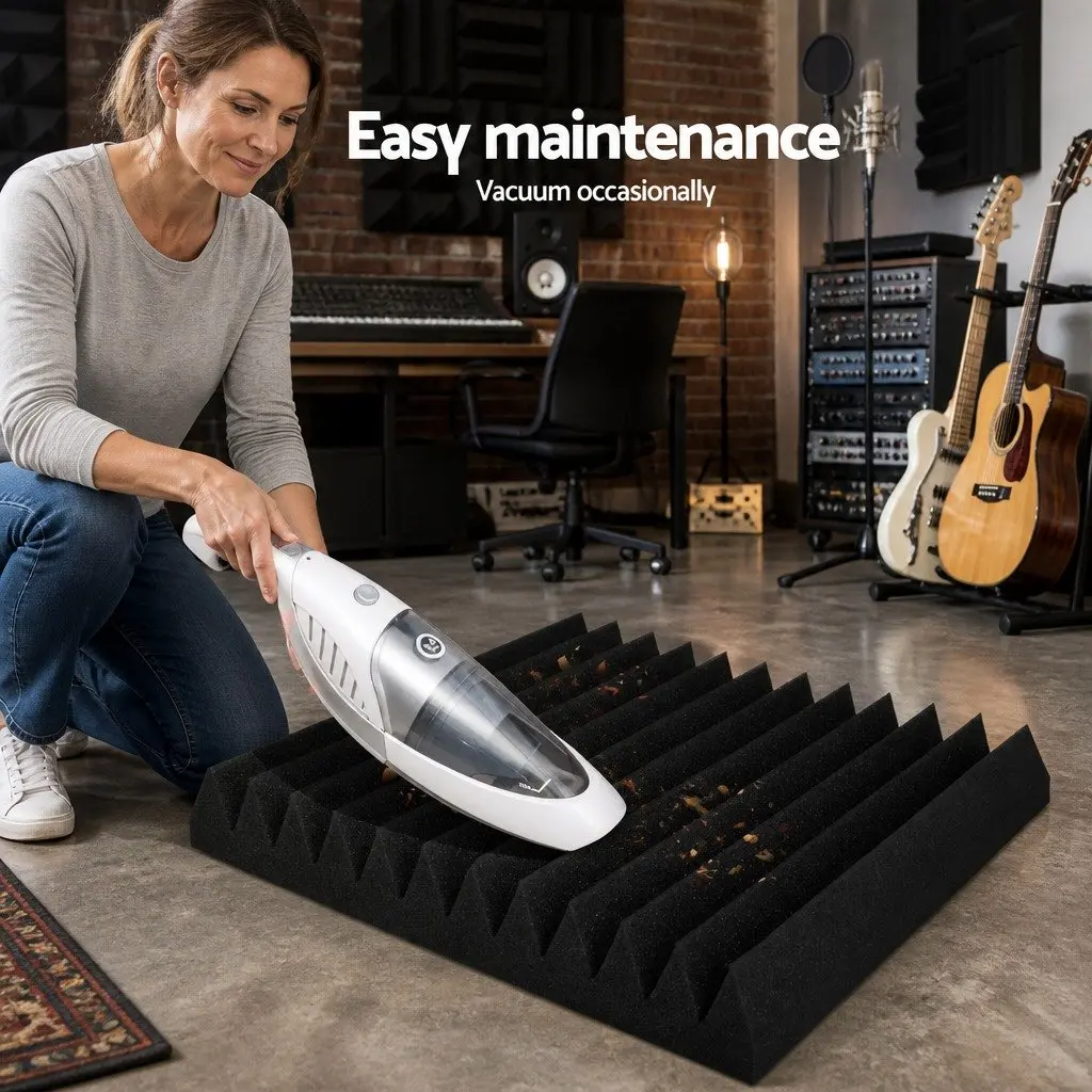 Acoustic Foam Wedge 30x30x5cm Black 20 Piece Sound Absorption Proofing Panel