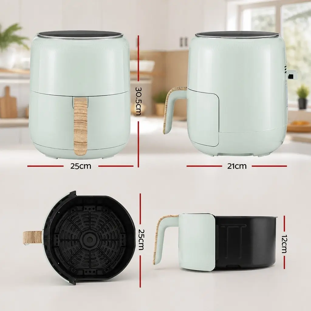 Air Fryer 5L Electric Touch Control Blue Kitchen Appliance