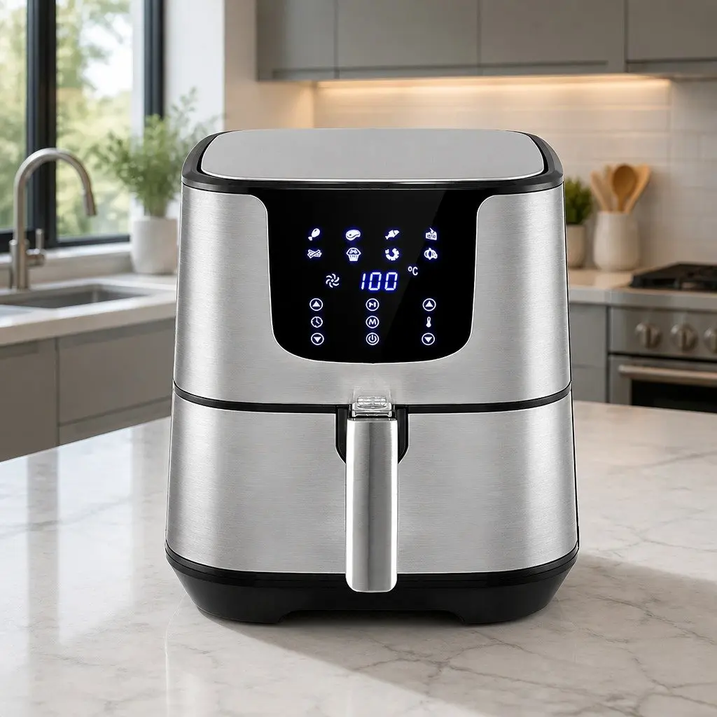 Air Fryer Stainless Steel 7L Black Kitchen Cooking Appliance