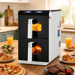 Air Fryer Oven 11L Dual Zone Independent Baskets Dual Temperature Control White