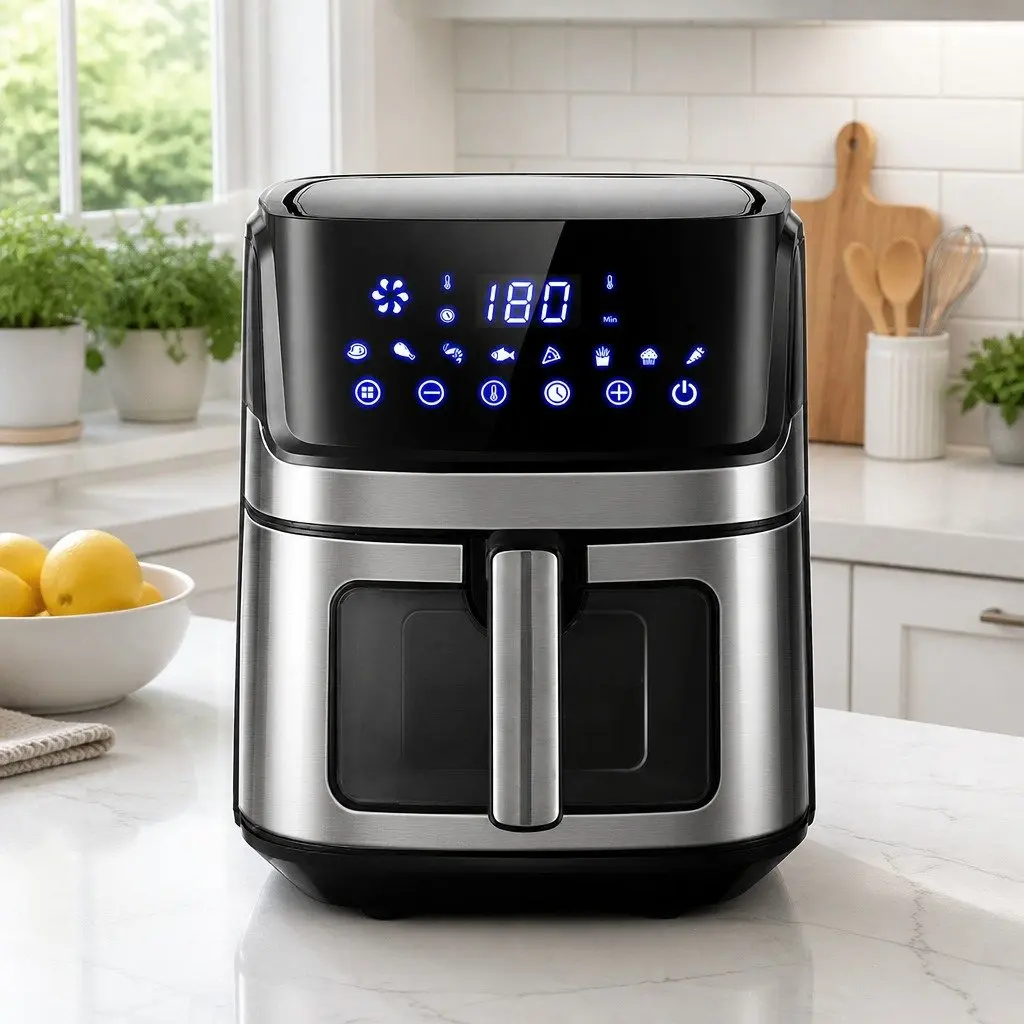 Air Fryer 6.5L Tempered Glass Black