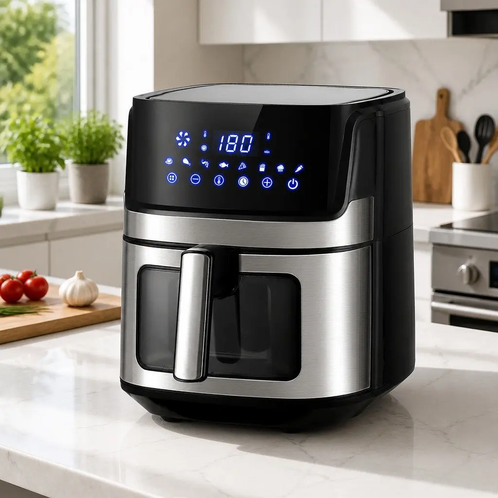 Air Fryer 6.5L Tempered Glass Black