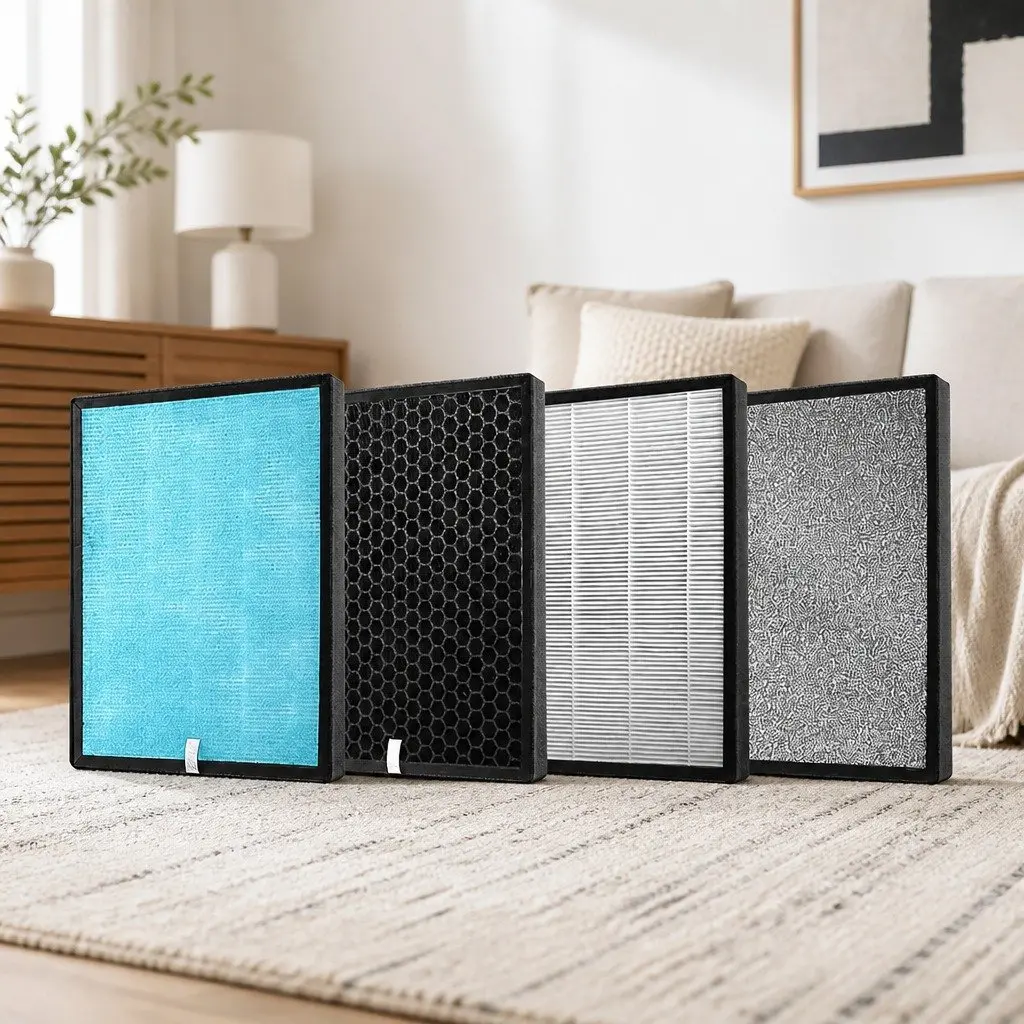 Air Purifier Filter Replacement HEPA 5-Layer Filtration 24cm x 3.5cm x 30cm