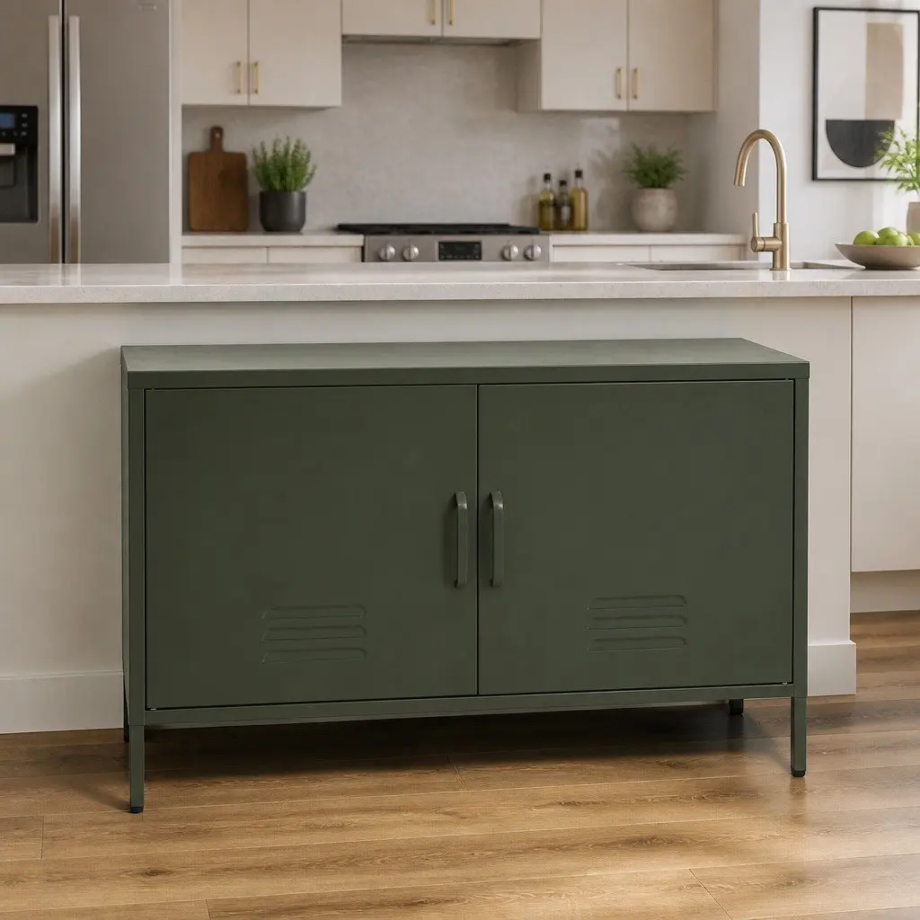 Metal Storage Buffet Sideboard with Adjustable Shelf