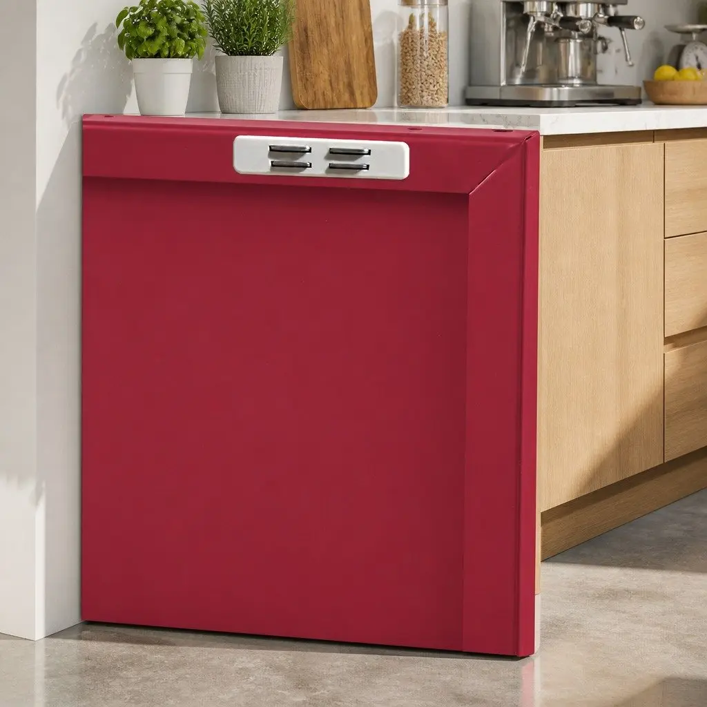 Pink Metal Buffet Sideboard Cabinet with Shelf