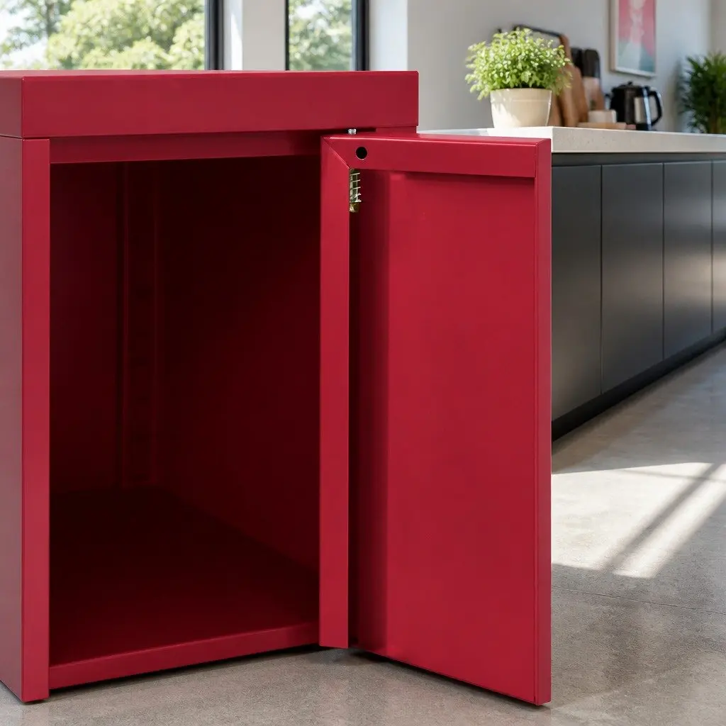 Pink Metal Buffet Sideboard Cabinet with Shelf