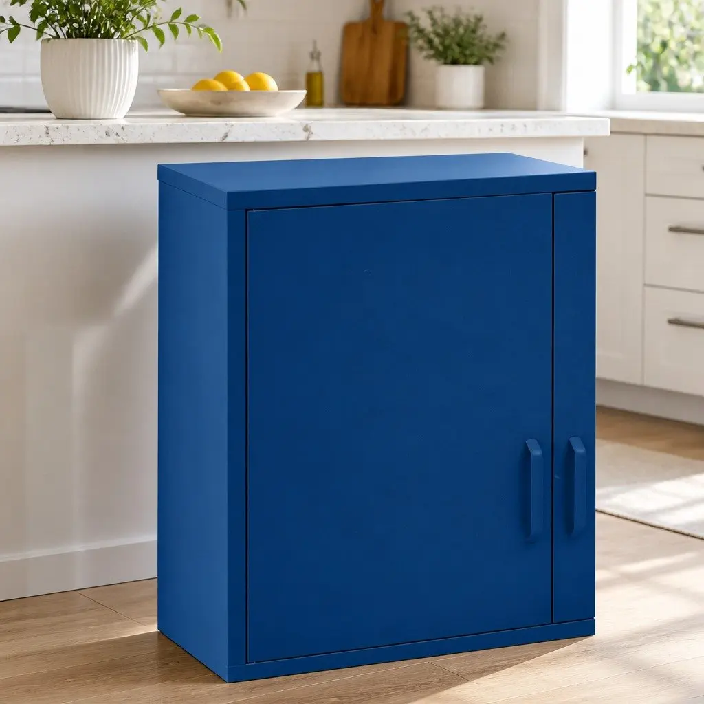 Blue Metal Sideboard Cabinet for Storage