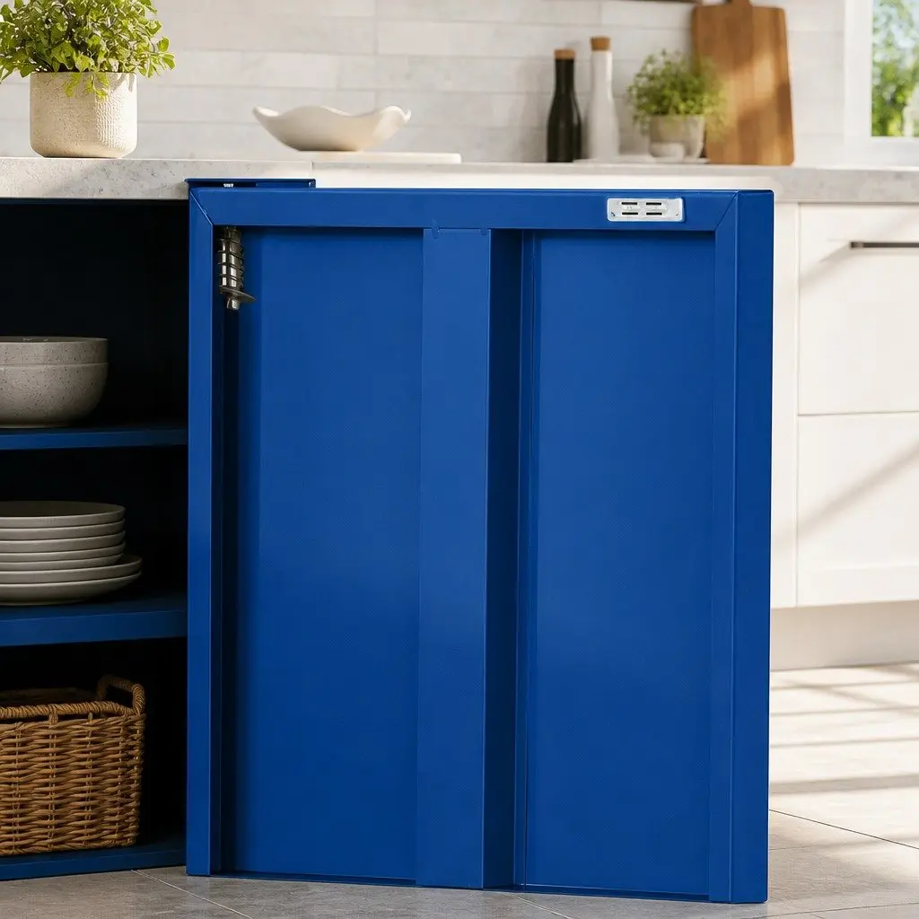 Blue Metal Sideboard Cabinet for Storage