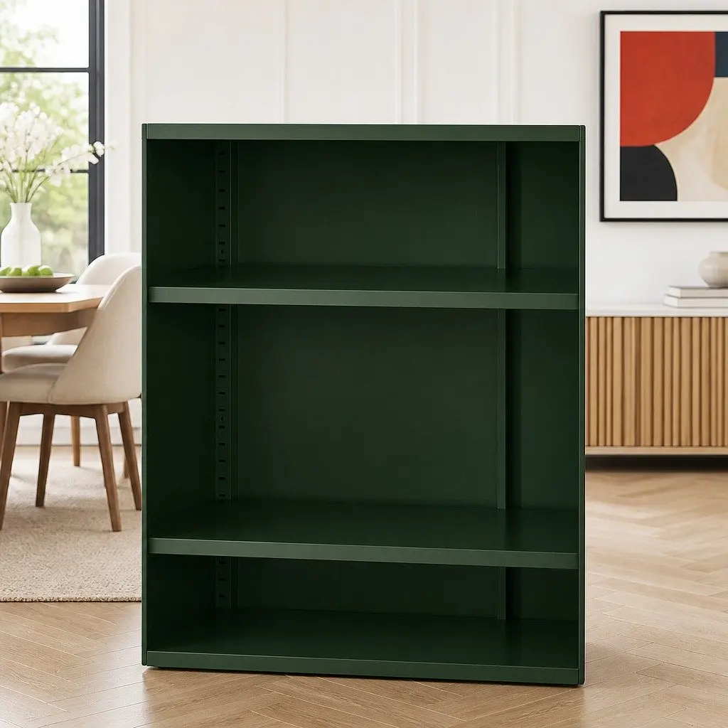 Green Metal Buffet Sideboard with Adjustable Storage