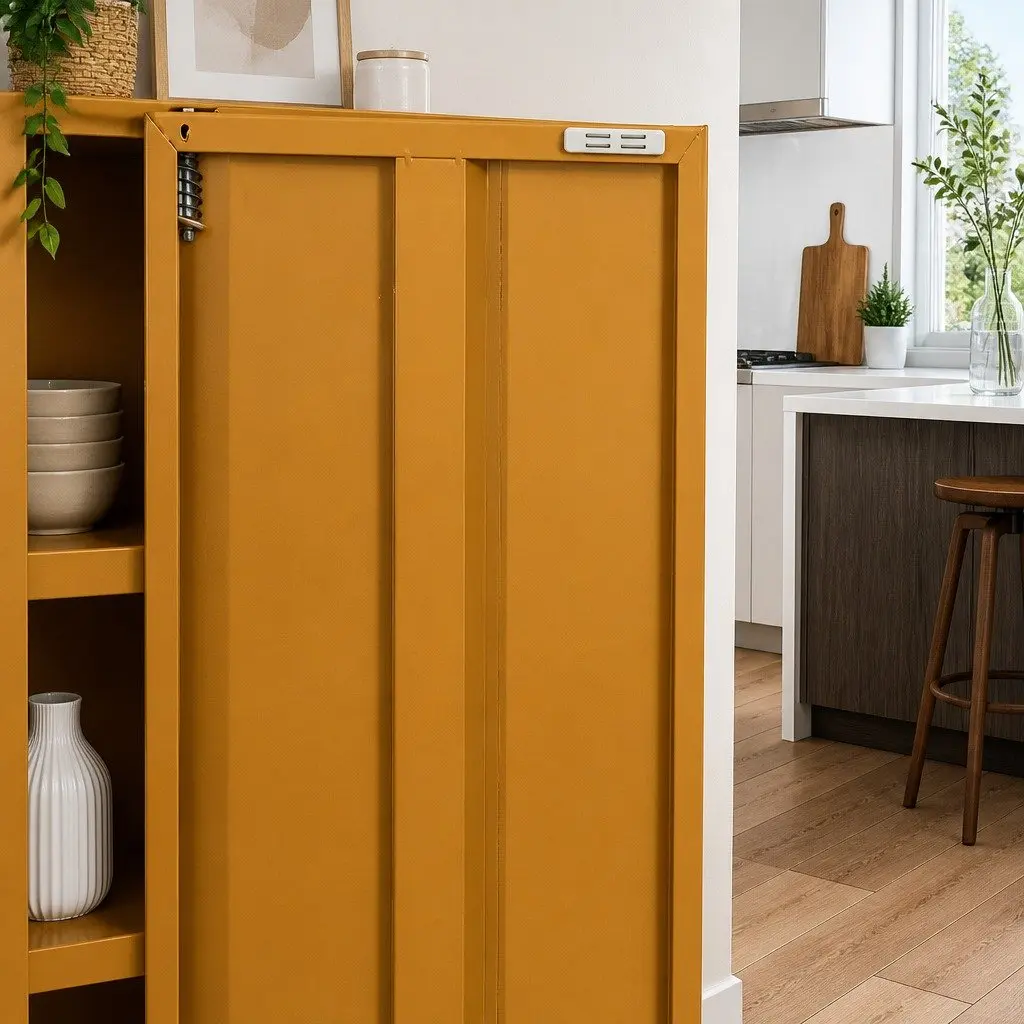 Buffet Sideboard Cabinet Cold Rolled Steel 80cm Yellow