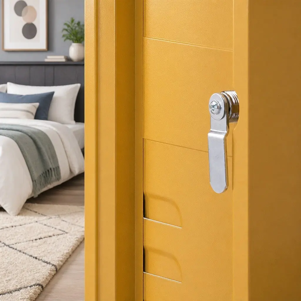 Metal Bedside Cabinet with Adjustable Shelf