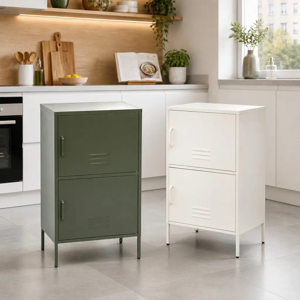 Green Metal Buffet Sideboard Cabinet for Dining