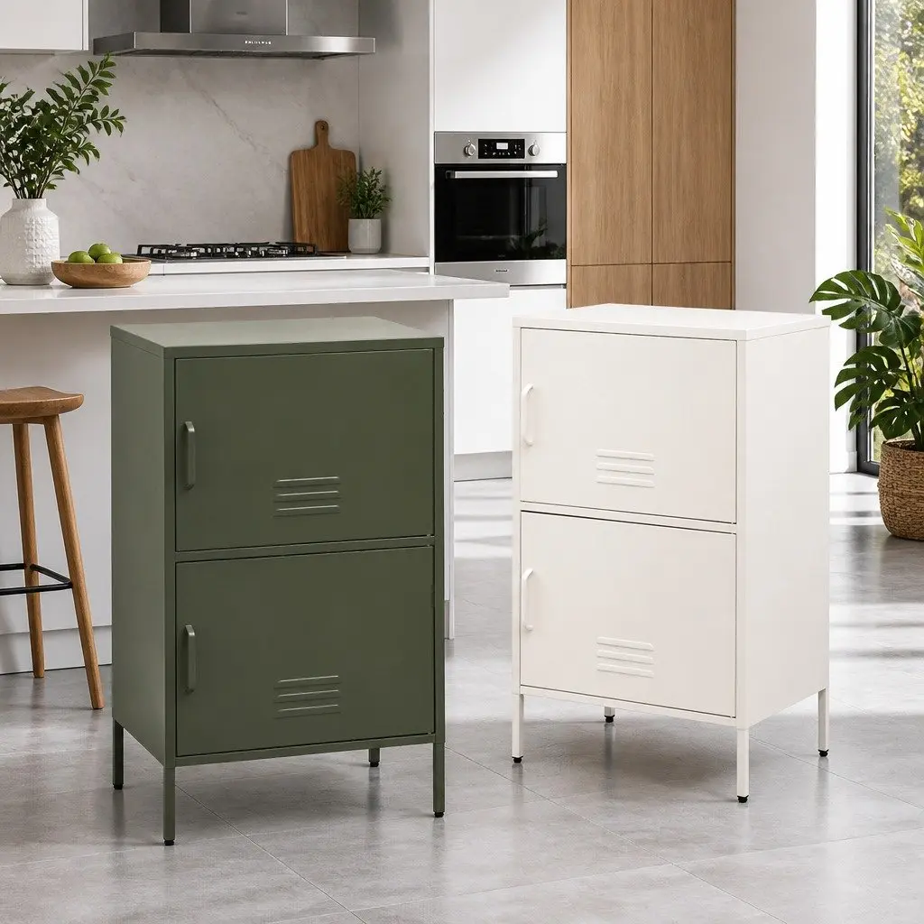 Green Metal Buffet Sideboard Cabinet for Dining