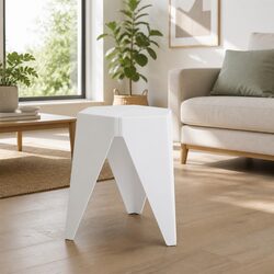 Stackable Puzzle Design Bar Stools - Set of 2 White