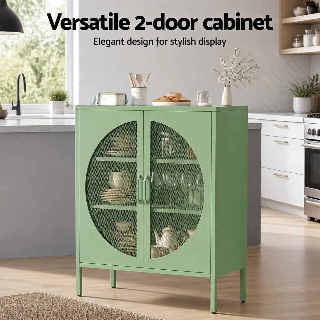 Light Green 2-Door Buffet Sideboard Storage Cabinet