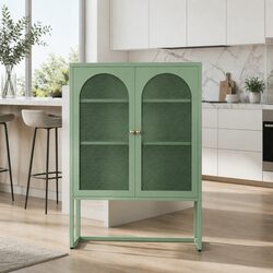 Stylish Light Green 2-Door Buffet Sideboard Cabinet