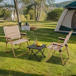 3 Piece Camping Table Chair Set Outdoor Folding Portable Picnic Beach Furniture