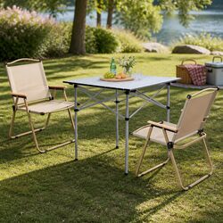 3-Piece Portable Camping Table and Chair Set