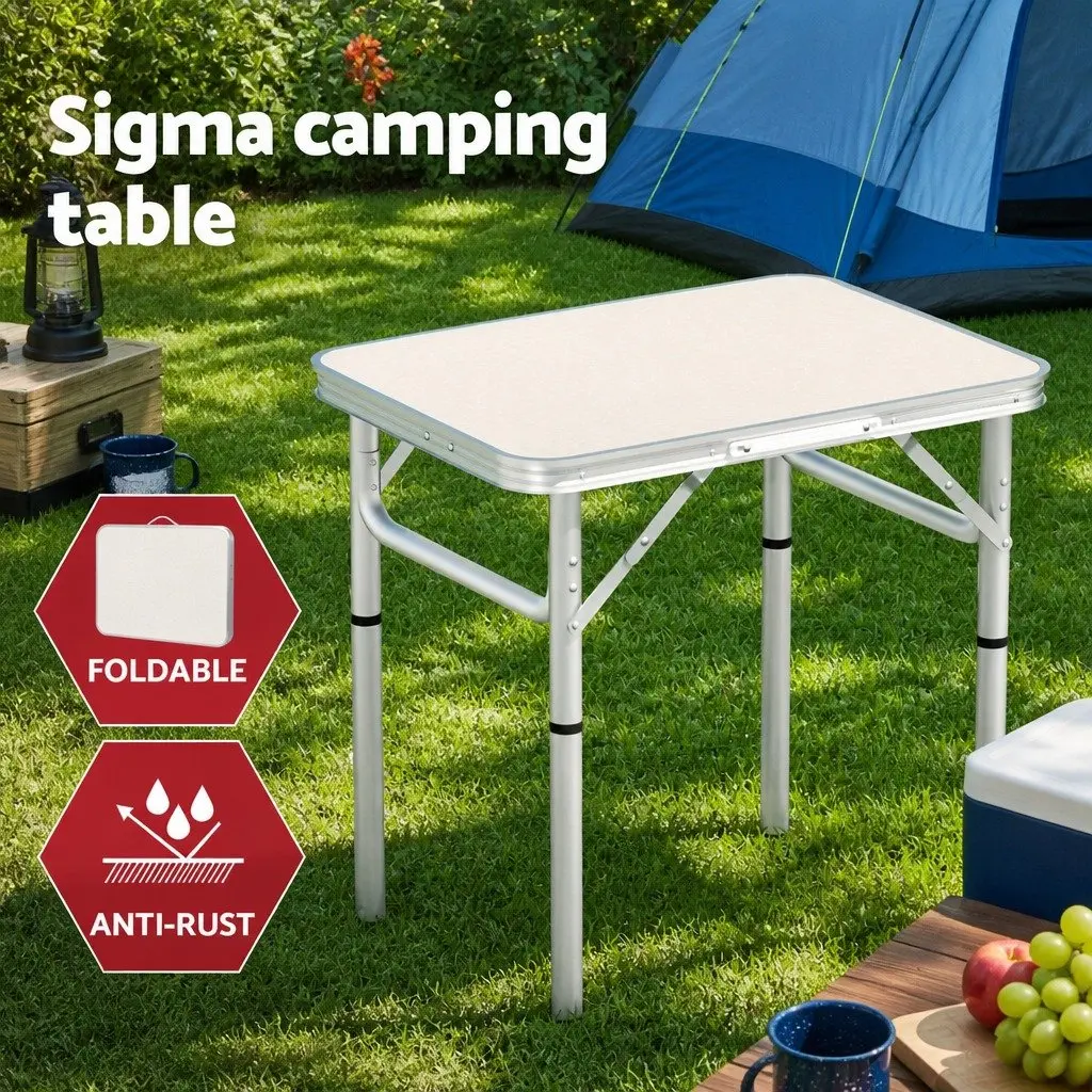 3 Piece Camping Set Aluminium Folding Table with Steel Chairs Portable Outdoor Picnic Furniture