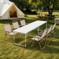 Durable 7-Piece Folding Camping Table and Chair Set
