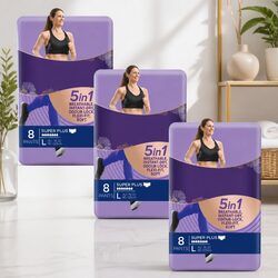 Large 5 in 1 Absorbent Pants for Active Use 24 Pack