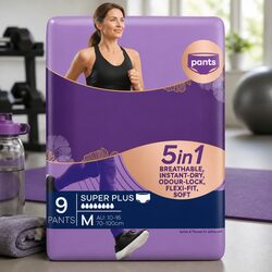 5 in 1 Medium Pants for Adult Incontinence 10-16