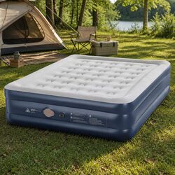 Durable Queen Air Mattress with Integrated USB Pump