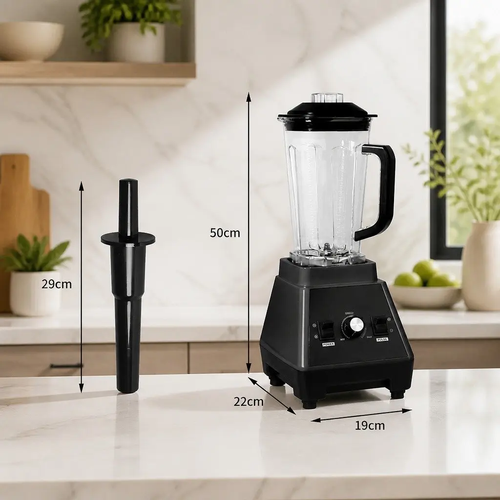 High-Power Commercial Blender 2L Black Kitchen Mixer Smoothie Juice Maker