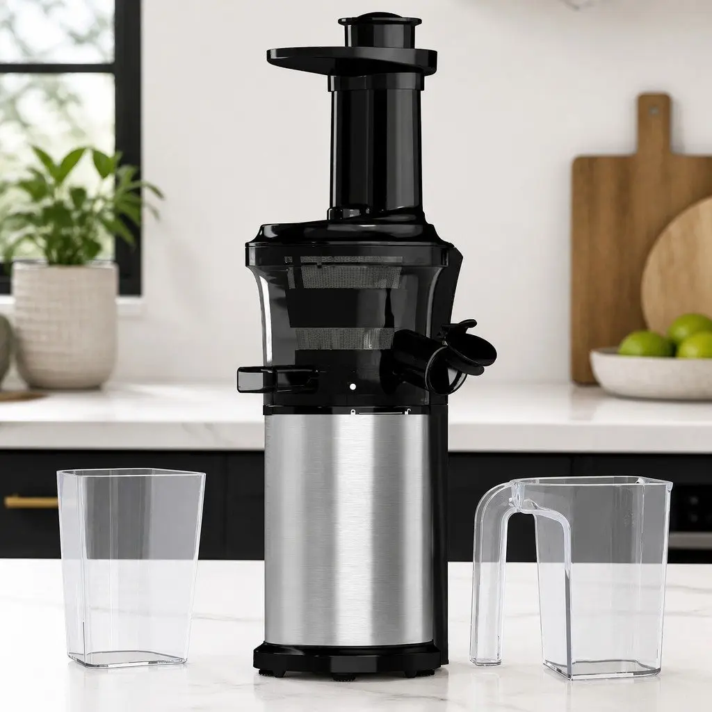 Slow Juicer Cold Press Juice Extractor Quiet DC Motor Reverse Anti-Clog Function