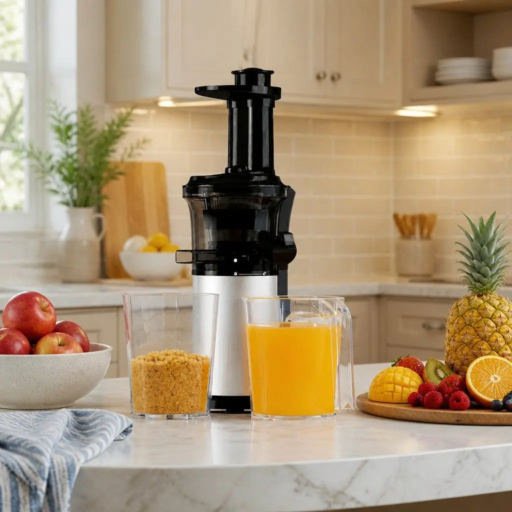 Slow Juicer Cold Press Juice Extractor Quiet DC Motor Reverse Anti-Clog Function