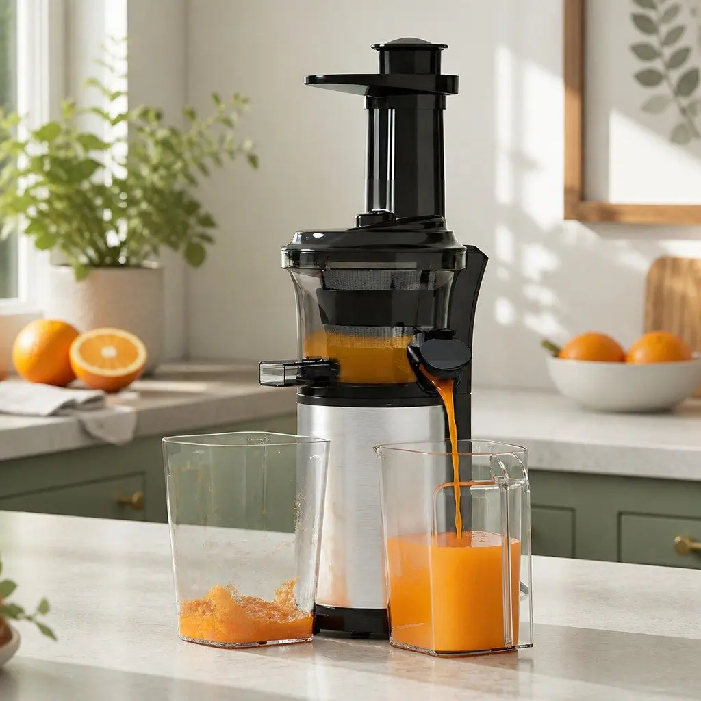 Slow Juicer Cold Press Juice Extractor Quiet DC Motor Reverse Anti-Clog Function