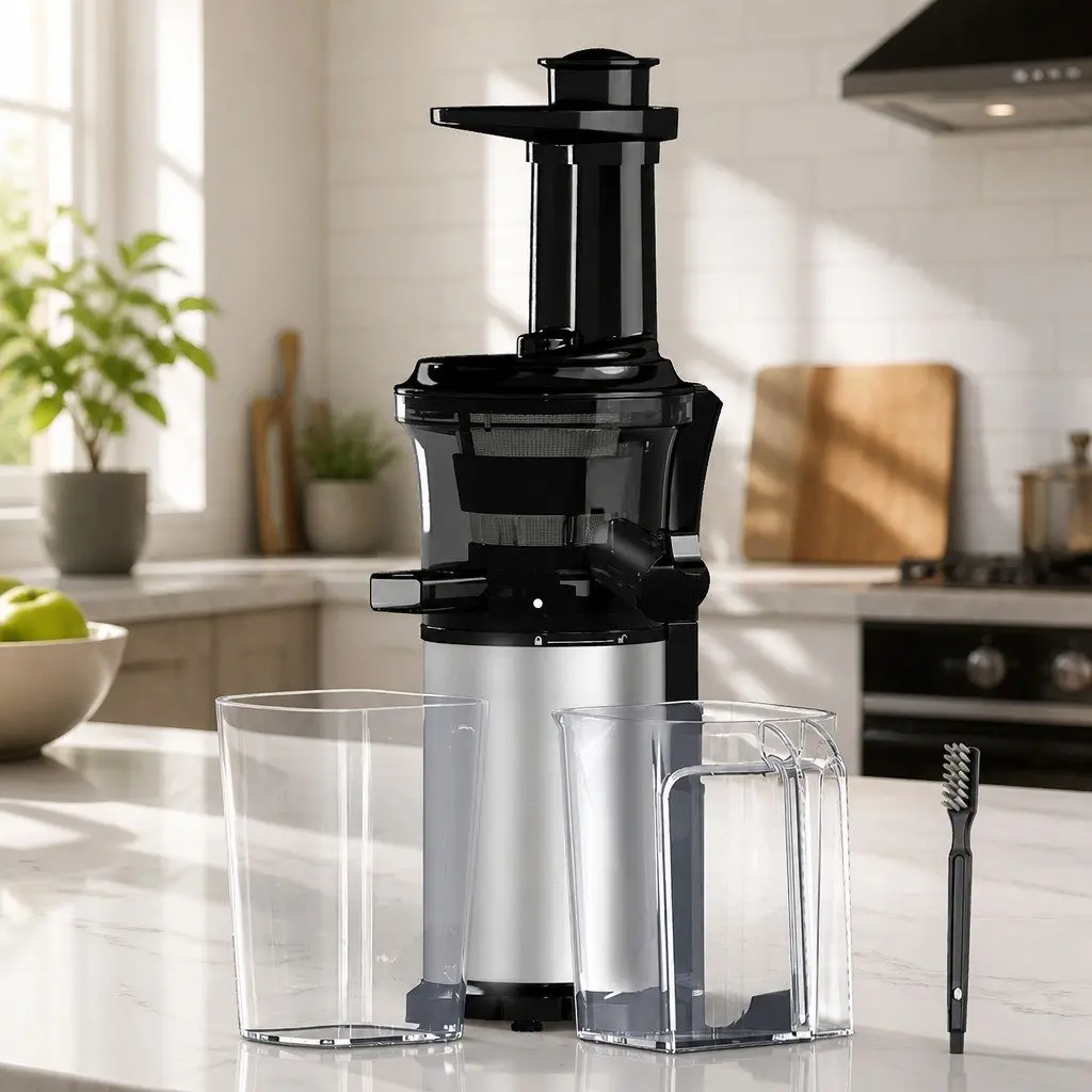 Slow Juicer Cold Press Juice Extractor Quiet DC Motor Reverse Anti-Clog Function