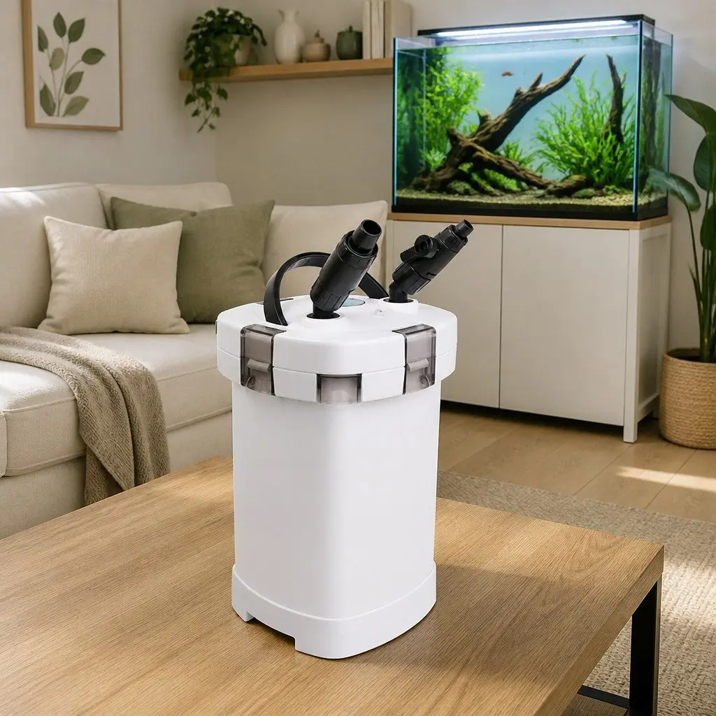 External Canister Aquarium Filter Pump with 4-Stage Filtration