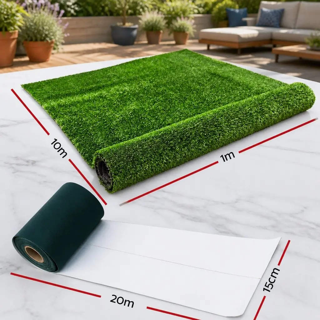 Artificial Grass Synthetic Turf 2x5m Olive Lawn 10SQM Realistic Fake Grass Roll